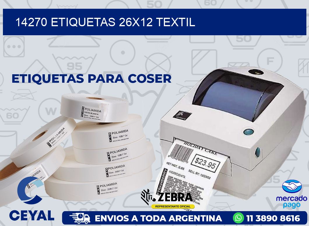 14270 ETIQUETAS 26X12 TEXTIL