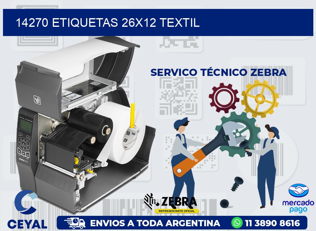 14270 ETIQUETAS 26X12 TEXTIL