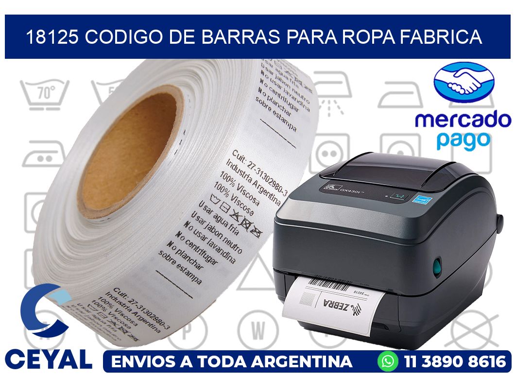 18125 CODIGO DE BARRAS PARA ROPA FABRICA