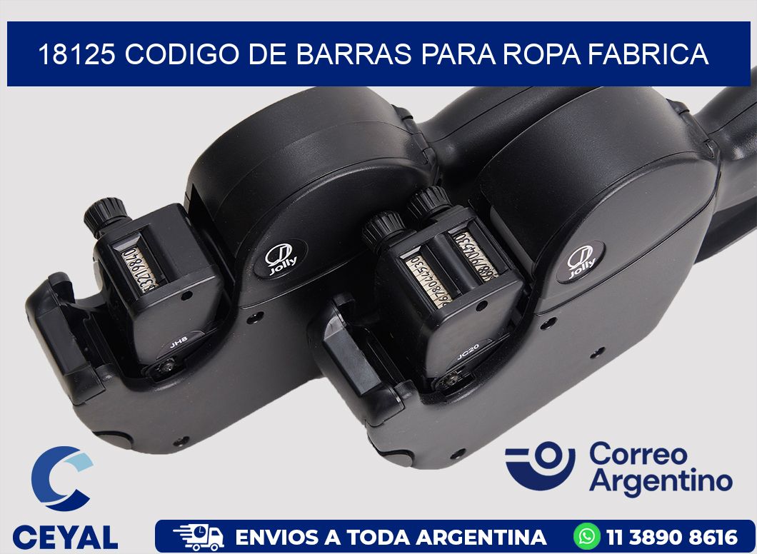 18125 CODIGO DE BARRAS PARA ROPA FABRICA