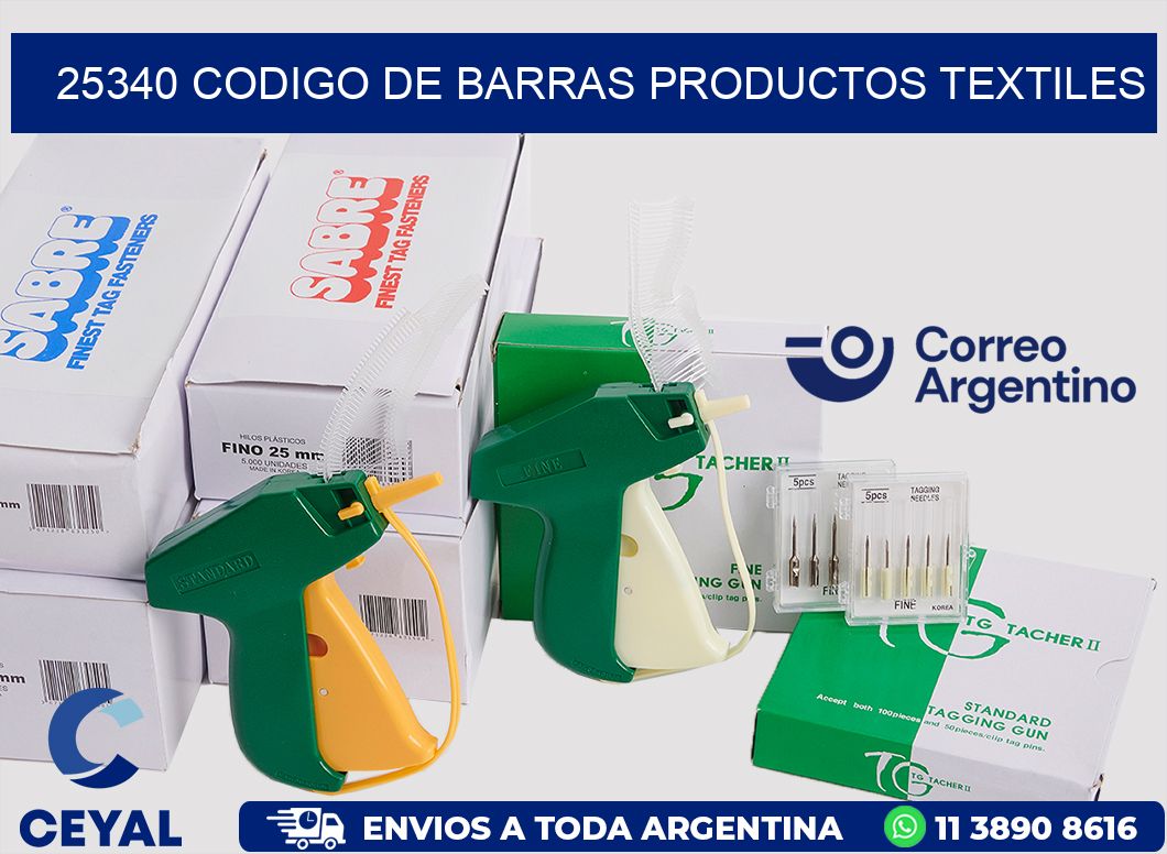 25340 CODIGO DE BARRAS PRODUCTOS TEXTILES