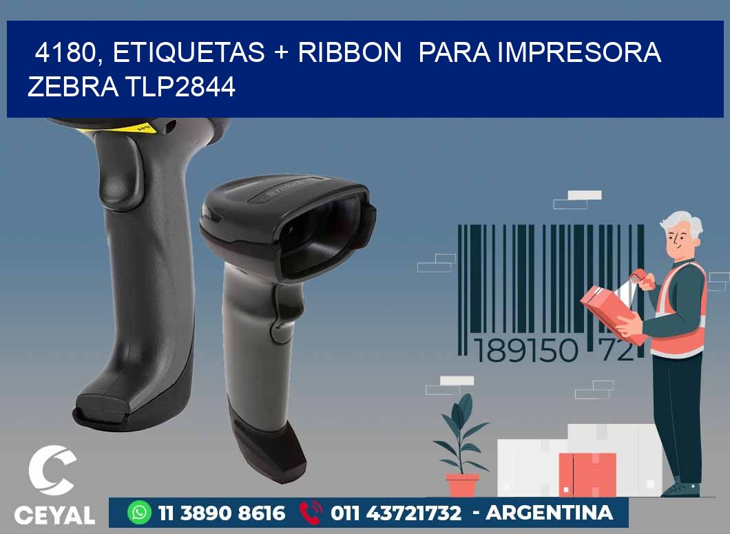 4180, etiquetas + ribbon para impresora zebra TLP2844