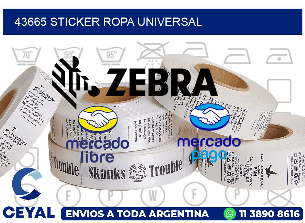 43665 STICKER ROPA UNIVERSAL