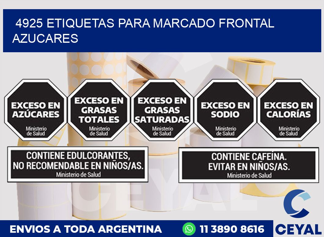 4925 ETIQUETAS PARA MARCADO FRONTAL AZUCARES
