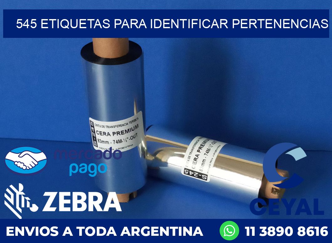 545 ETIQUETAS PARA IDENTIFICAR PERTENENCIAS