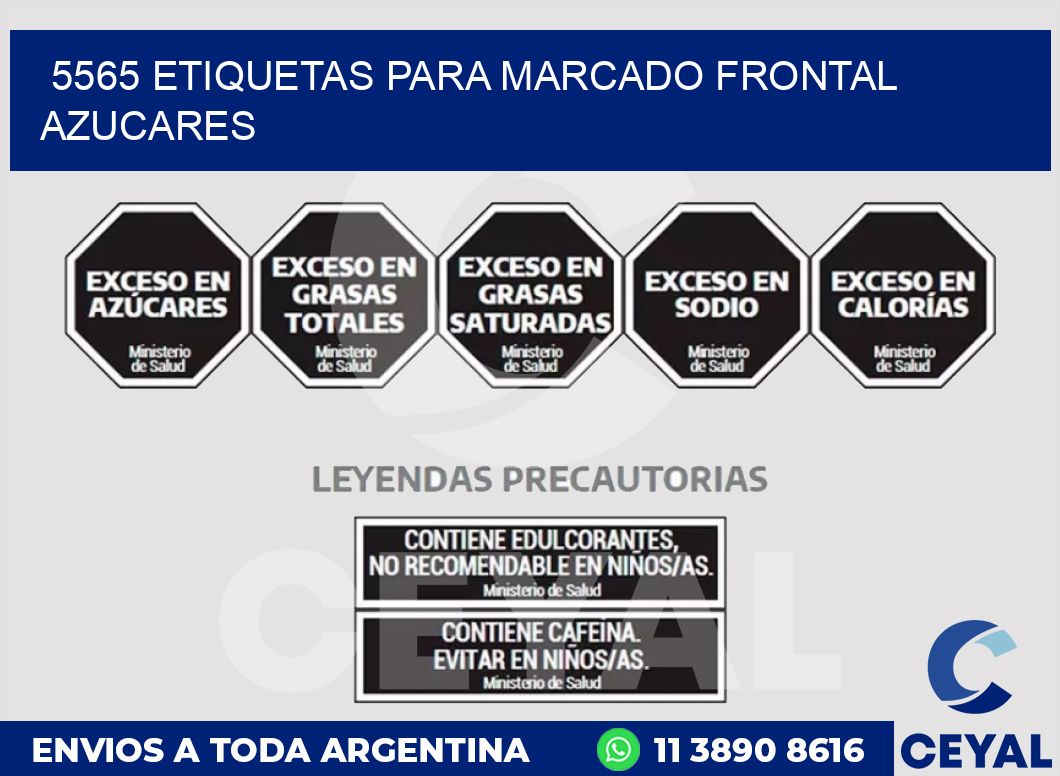 5565 ETIQUETAS PARA MARCADO FRONTAL AZUCARES