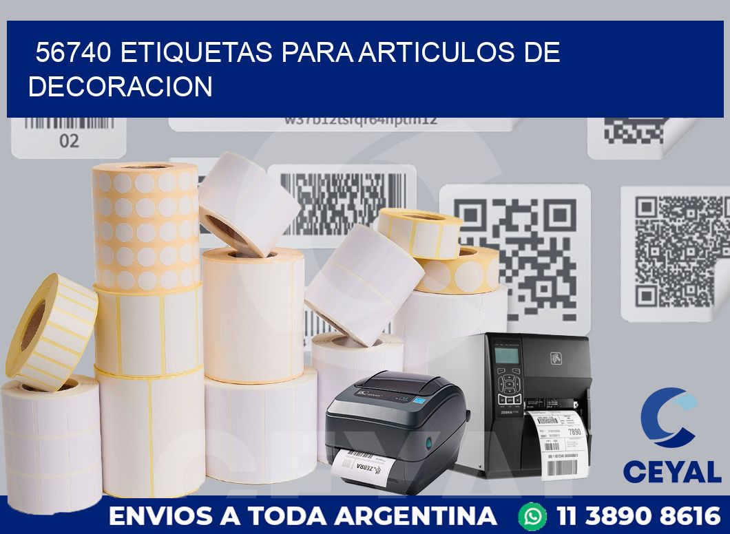 56740 ETIQUETAS PARA ARTICULOS DE DECORACION