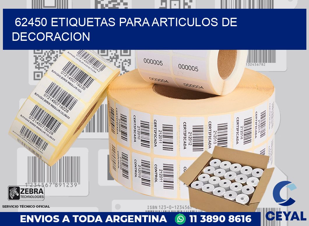 62450 ETIQUETAS PARA ARTICULOS DE DECORACION