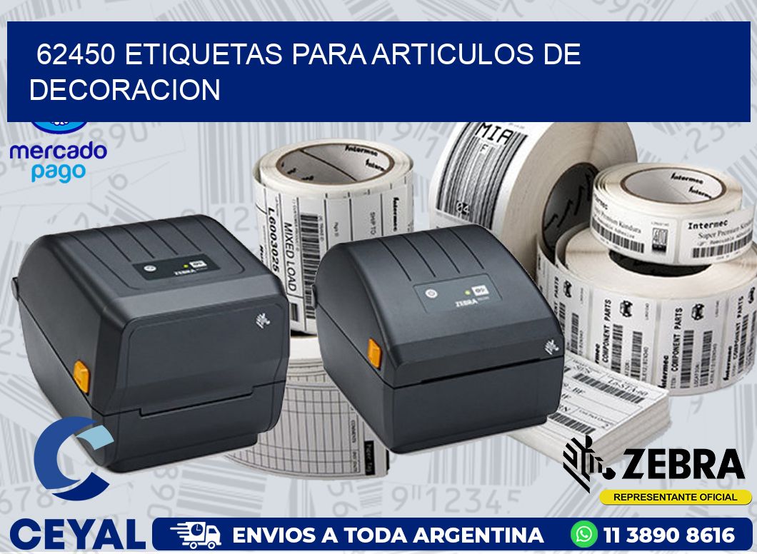 62450 ETIQUETAS PARA ARTICULOS DE DECORACION