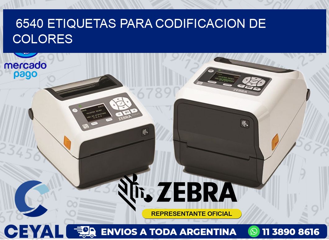 6540 ETIQUETAS PARA CODIFICACION DE COLORES