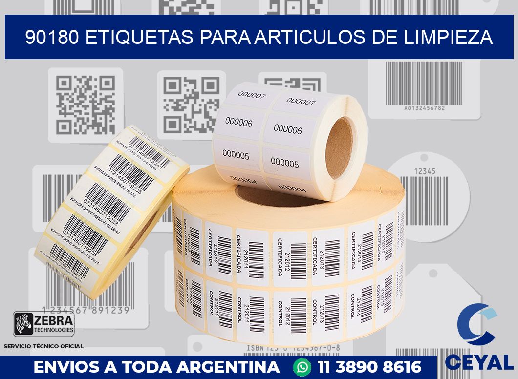 90180 ETIQUETAS PARA ARTICULOS DE LIMPIEZA