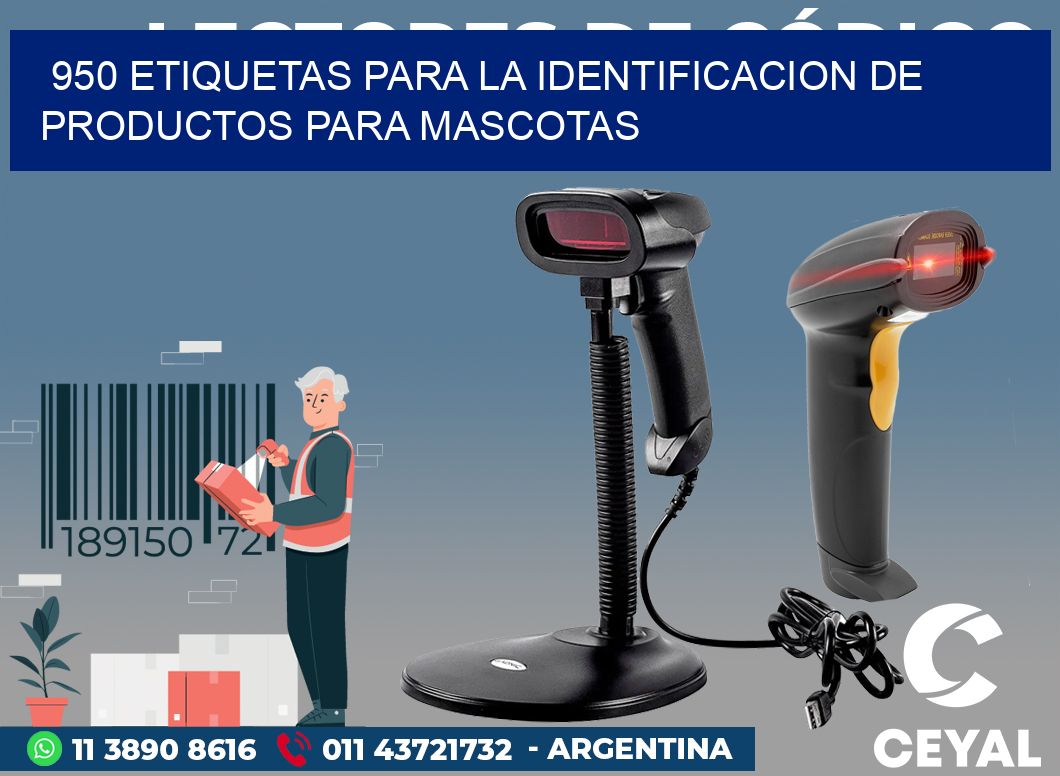 950 ETIQUETAS PARA LA IDENTIFICACION DE PRODUCTOS PARA MASCOTAS