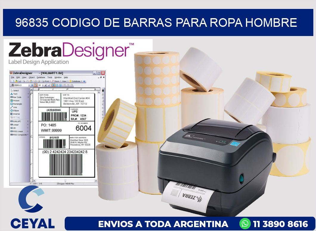 96835 CODIGO DE BARRAS PARA ROPA HOMBRE