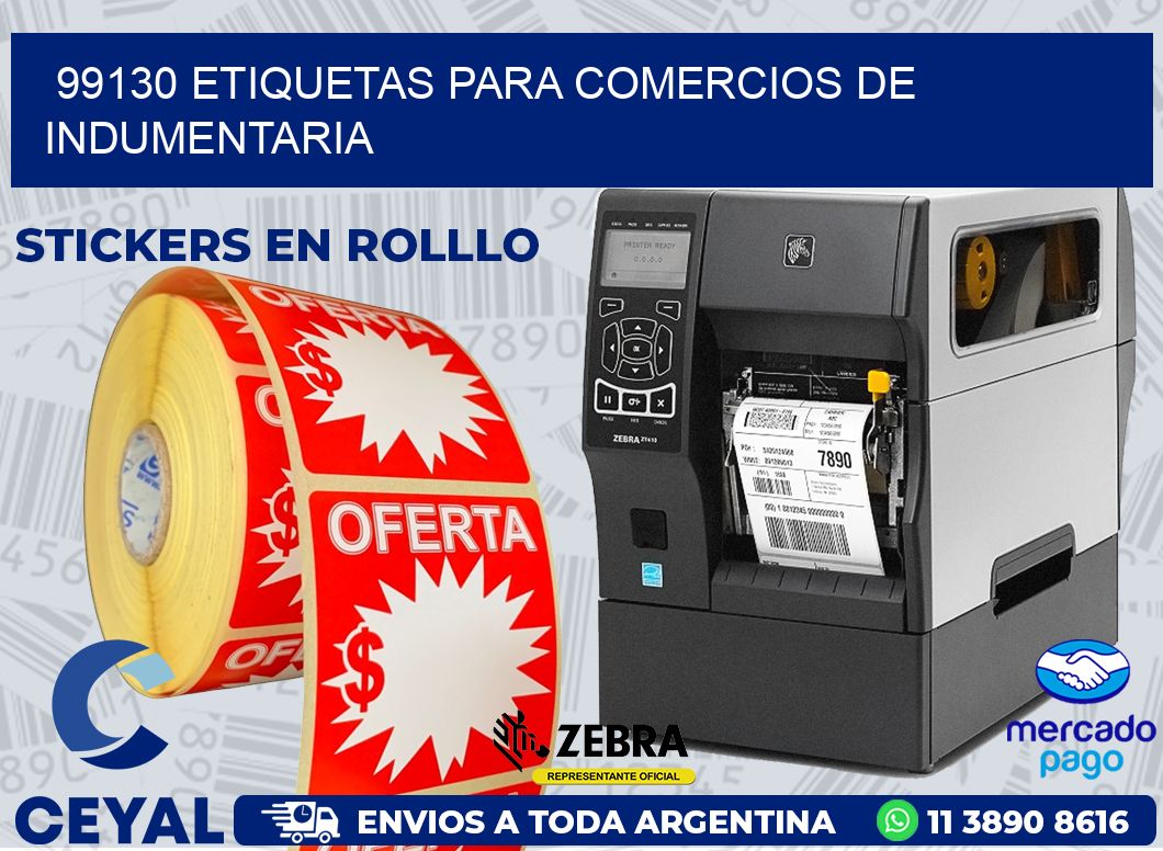 99130 ETIQUETAS PARA COMERCIOS DE INDUMENTARIA