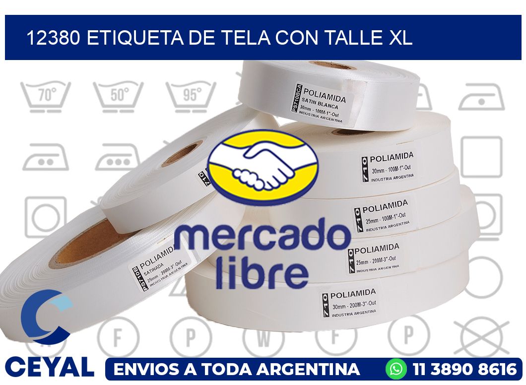 12380 ETIQUETA DE TELA CON TALLE XL