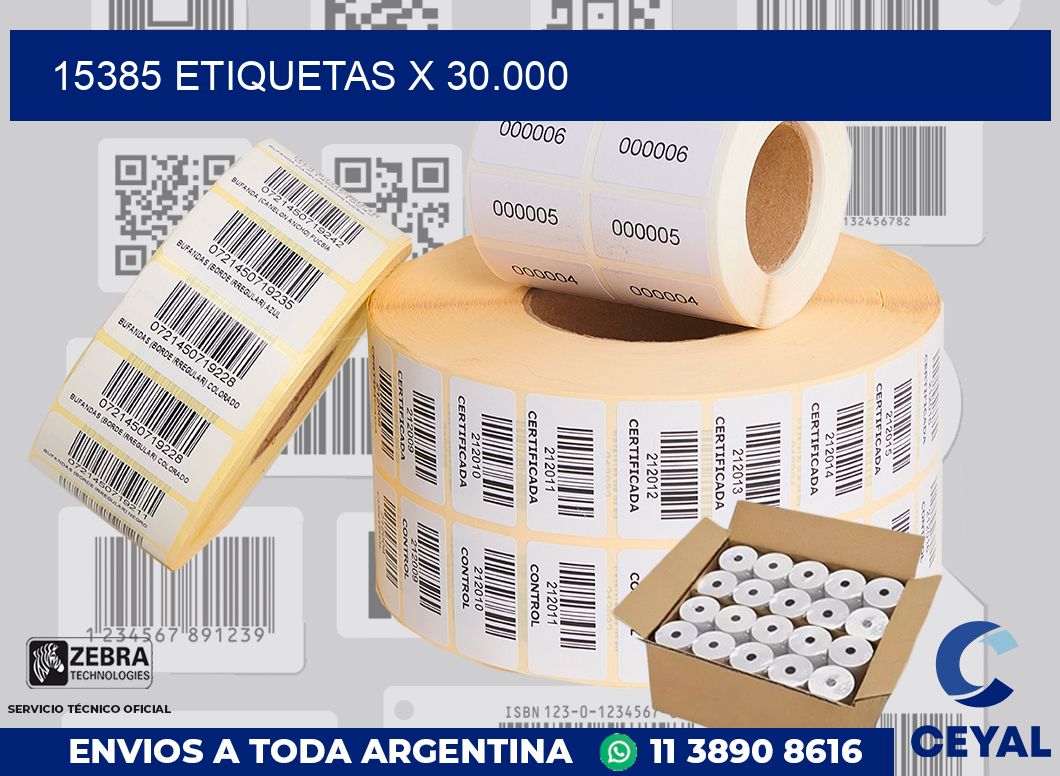 15385 Etiquetas x 30.000