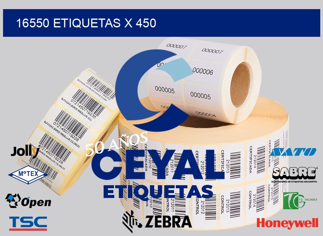 16550 Etiquetas x 450