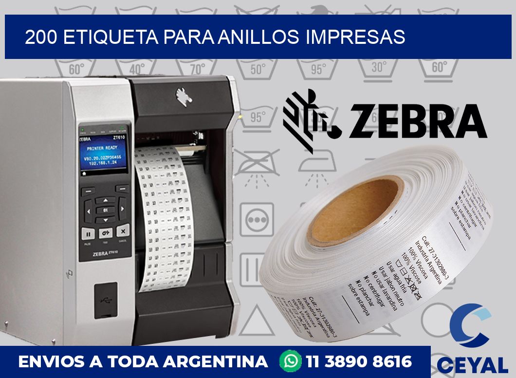 200 ETIQUETA PARA ANILLOS IMPRESAS