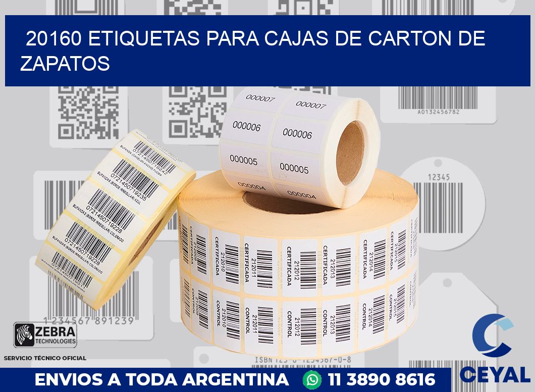 20160 ETIQUETAS PARA CAJAS DE CARTON DE ZAPATOS