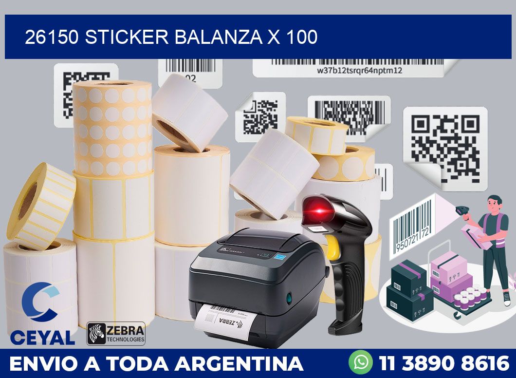 26150 sticker balanza x 100