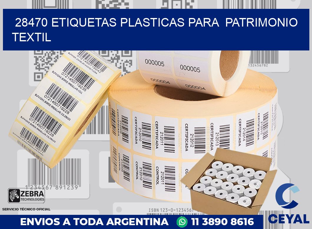 28470 ETIQUETAS PLASTICAS PARA  PATRIMONIO TEXTIL