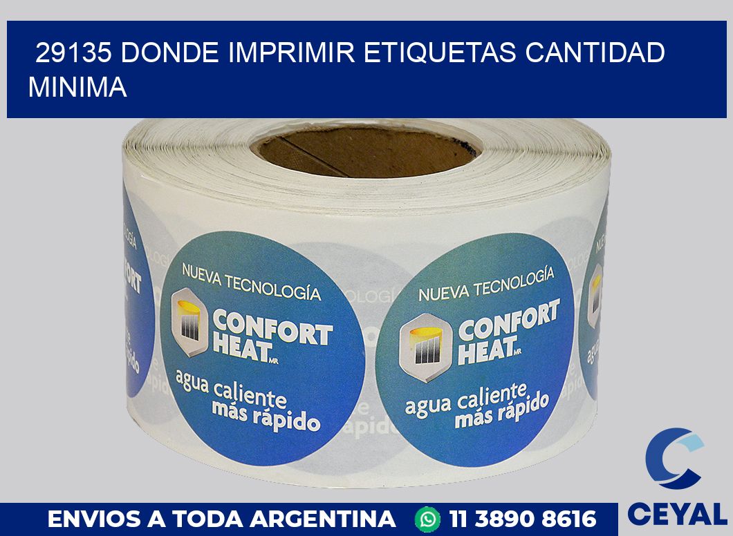 29135 DONDE IMPRIMIR ETIQUETAS CANTIDAD MINIMA