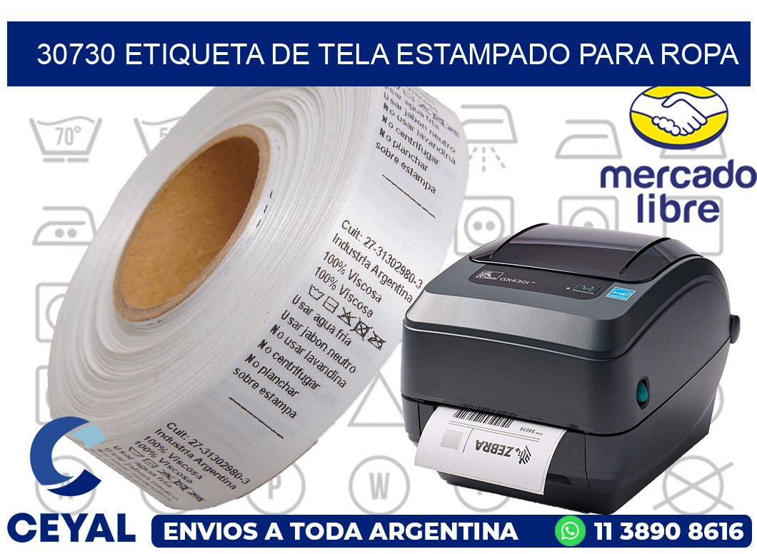 30730 ETIQUETA DE TELA ESTAMPADO PARA ROPA