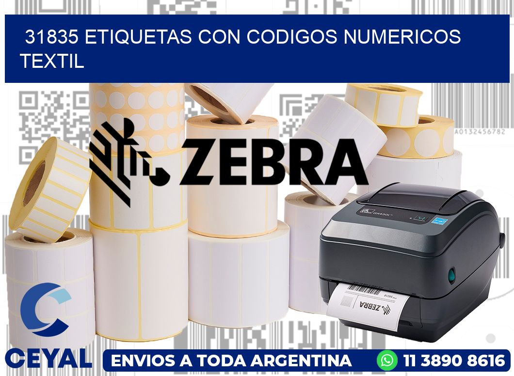 31835 ETIQUETAS CON CODIGOS NUMERICOS TEXTIL