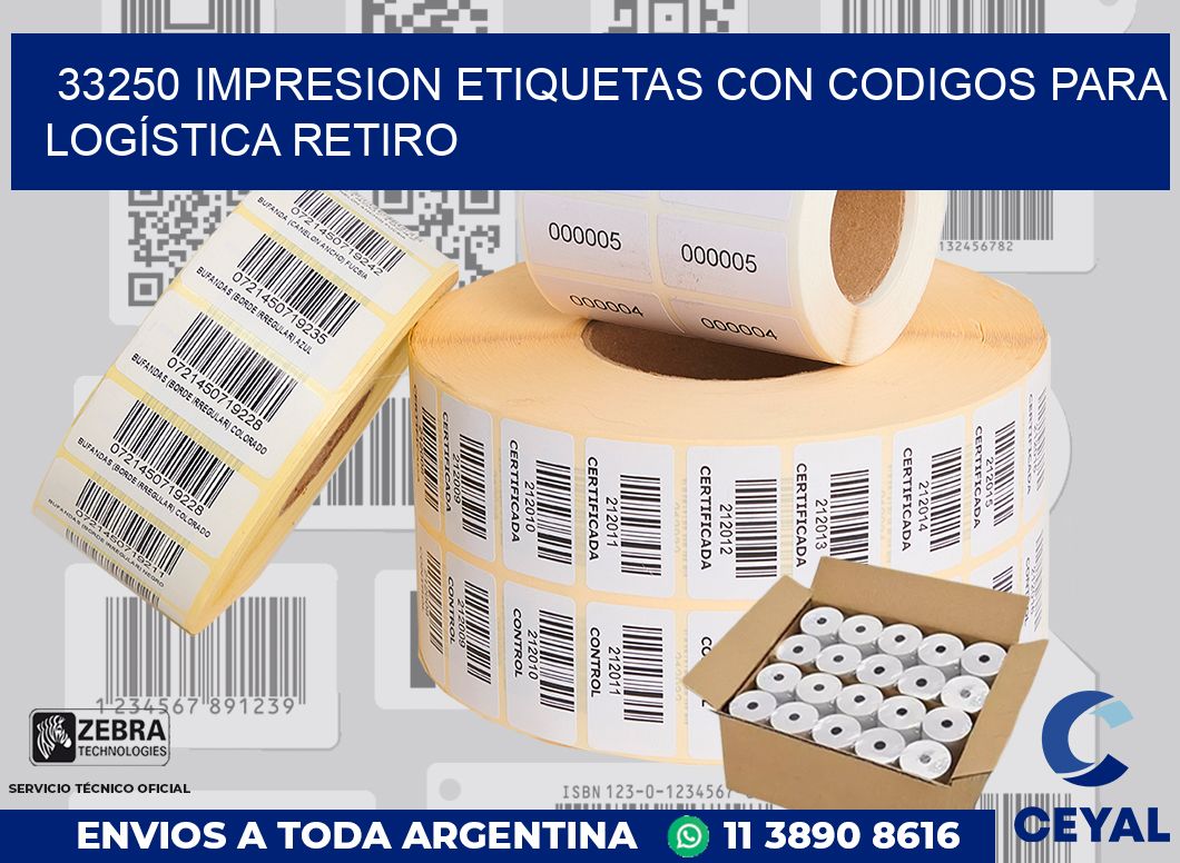 33250 IMPRESION ETIQUETAS CON CODIGOS PARA LOGÍSTICA RETIRO