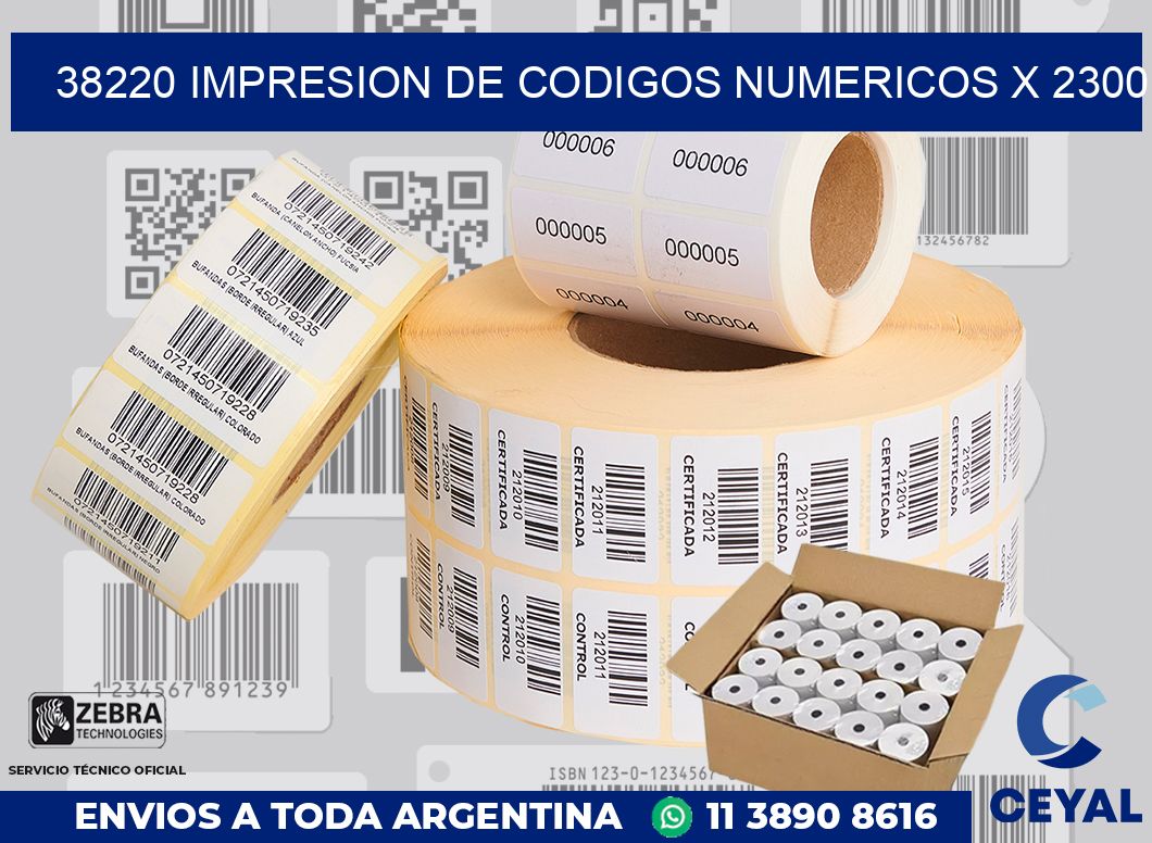 38220 impresion de codigos numericos x 2300