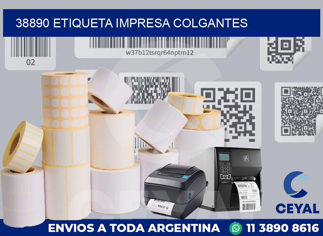 38890 ETIQUETA IMPRESA COLGANTES