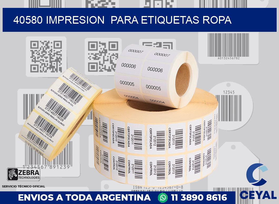 40580 impresion  para etiquetas ropa