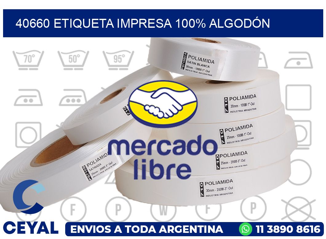 40660 ETIQUETA IMPRESA 100% ALGODÓN
