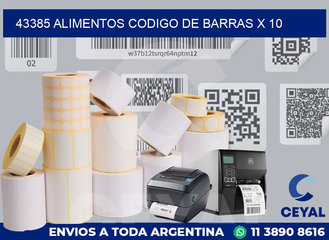 43385 alimentos codigo de barras x 10