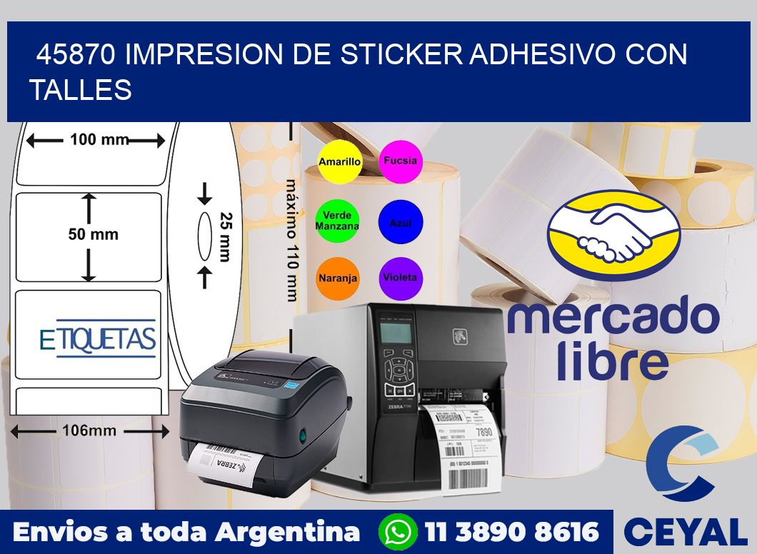 45870 IMPRESION DE STICKER ADHESIVO CON TALLES
