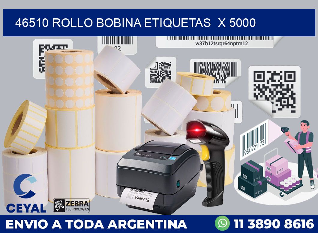 46510 Rollo bobina etiquetas  x 5000