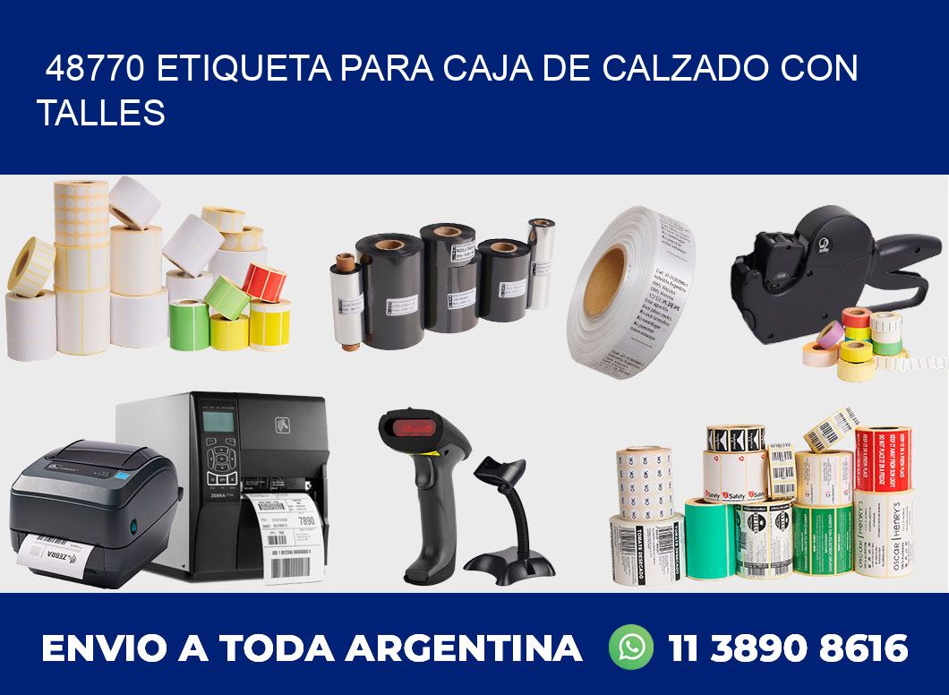 48770 ETIQUETA PARA CAJA DE CALZADO CON TALLES