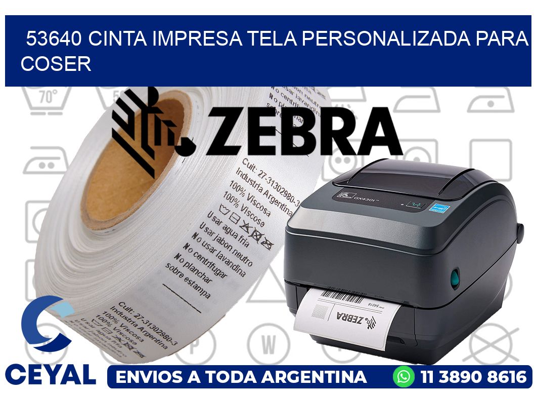 53640 CINTA IMPRESA TELA PERSONALIZADA PARA COSER