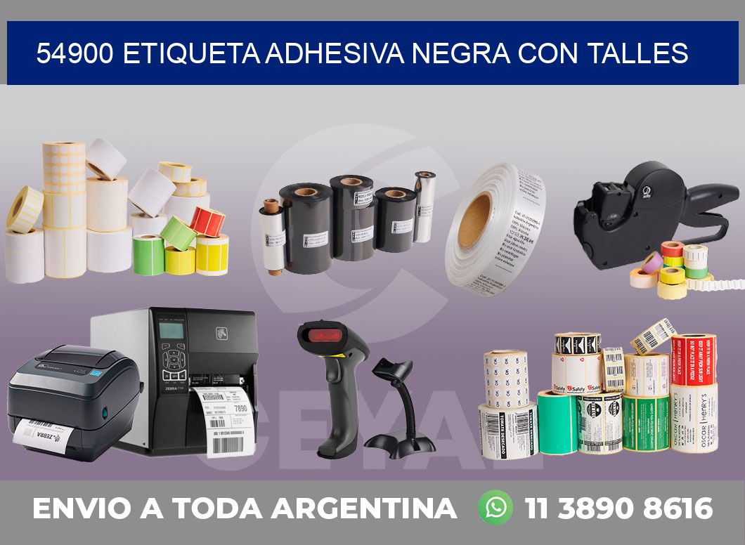 54900 ETIQUETA ADHESIVA NEGRA CON TALLES