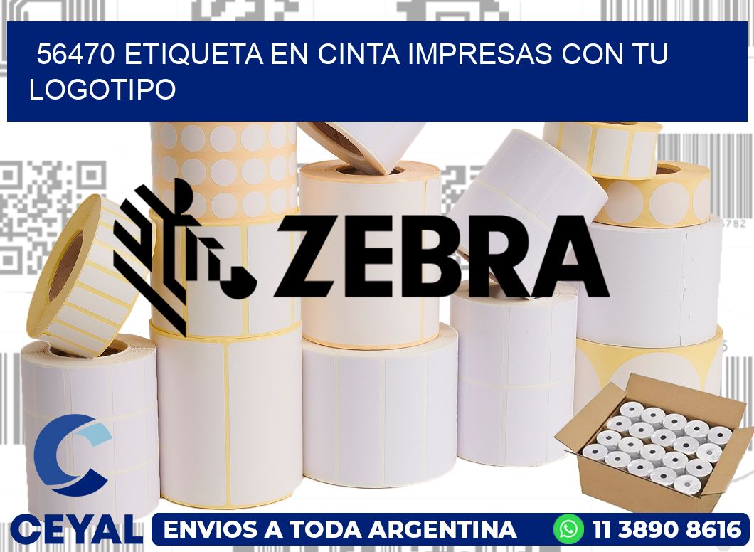 56470 ETIQUETA EN CINTA IMPRESAS CON TU LOGOTIPO