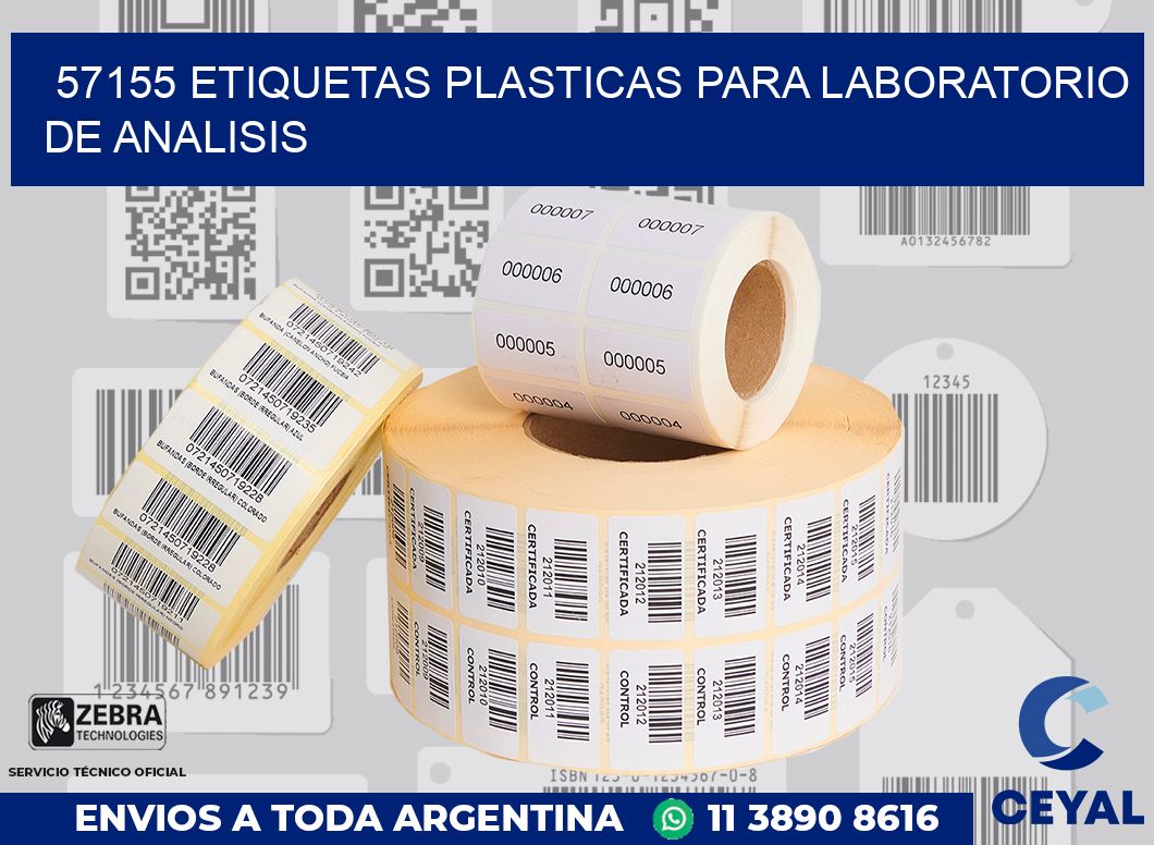 57155 ETIQUETAS PLASTICAS PARA LABORATORIO DE ANALISIS