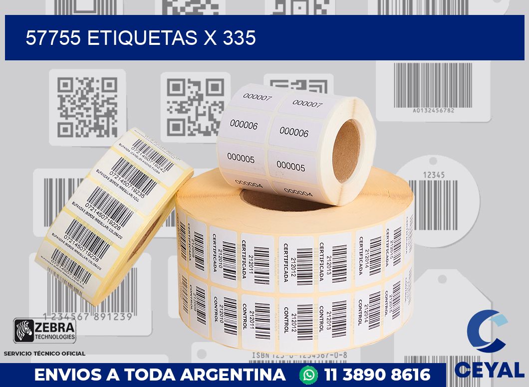 57755 Etiquetas x 335