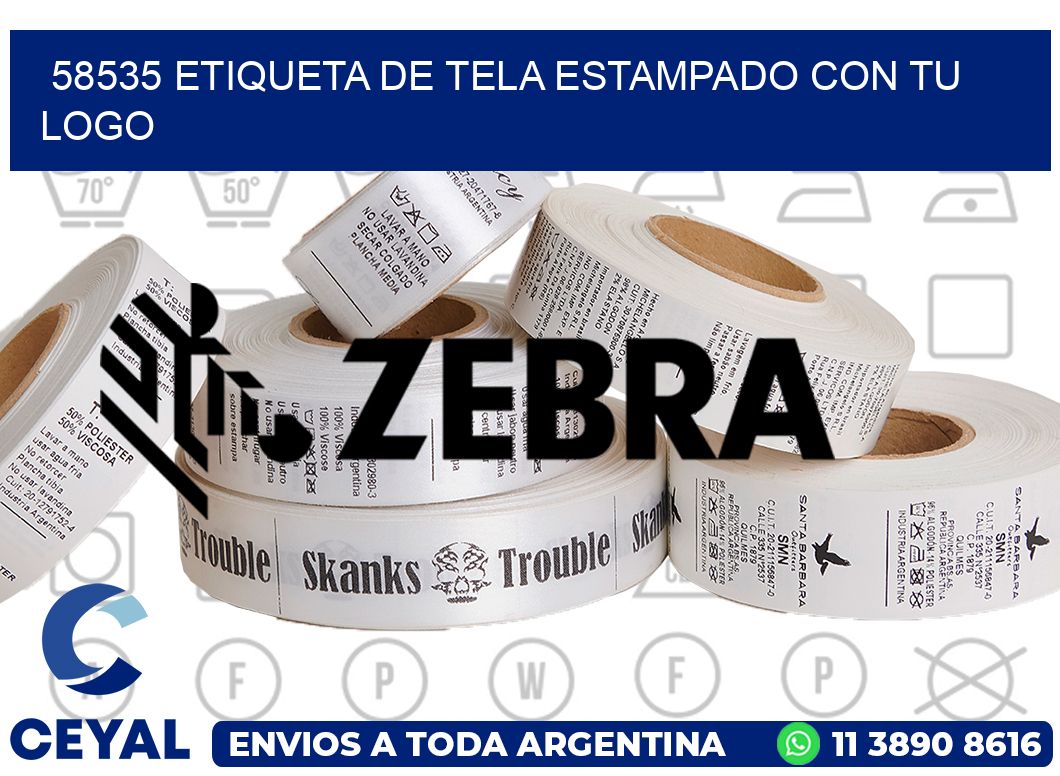 58535 ETIQUETA DE TELA ESTAMPADO CON TU LOGO
