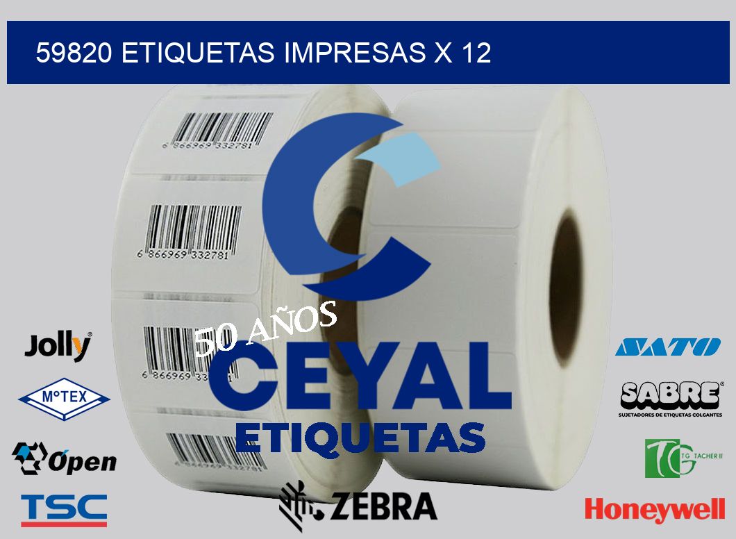 59820 Etiquetas impresas x 12