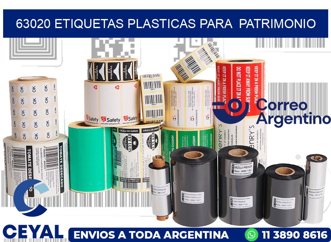 63020 ETIQUETAS PLASTICAS PARA  PATRIMONIO
