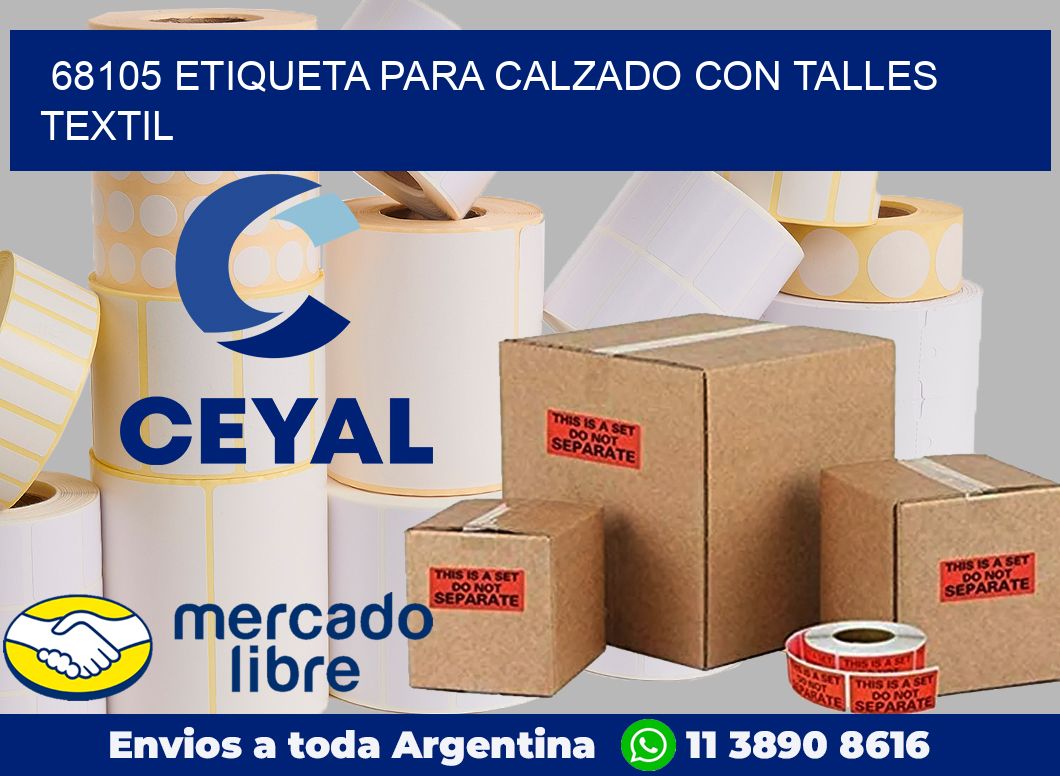 68105 ETIQUETA PARA CALZADO CON TALLES TEXTIL