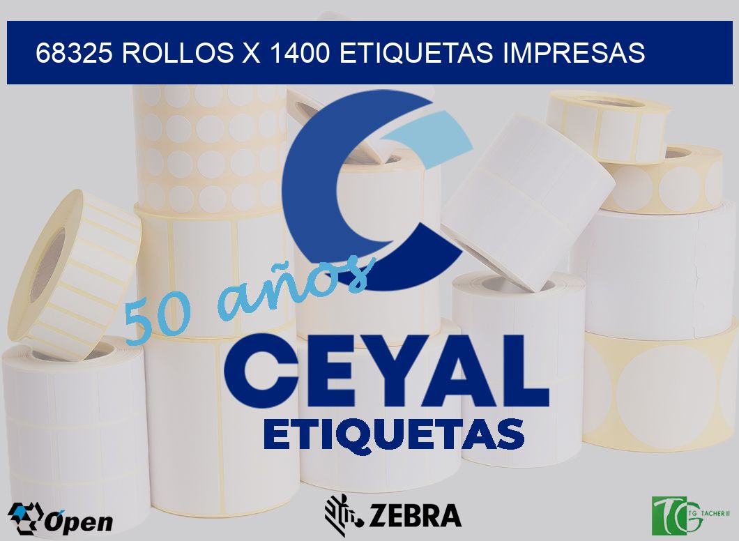 68325 Rollos x 1400 etiquetas impresas