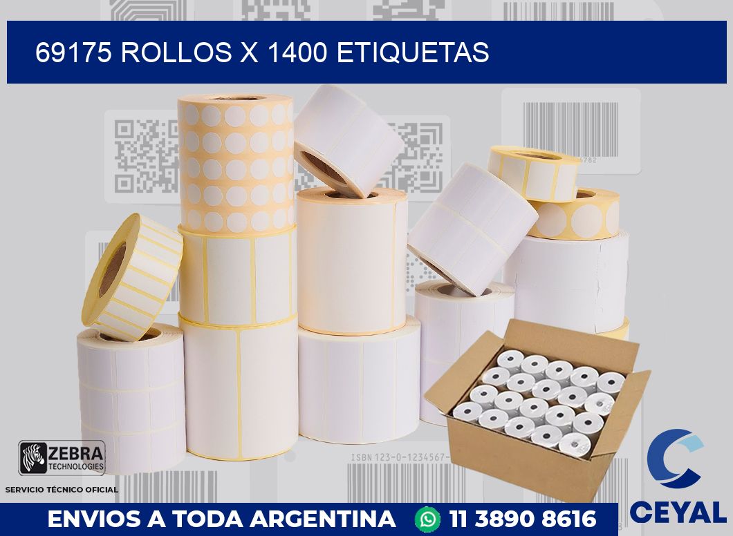 69175 Rollos x 1400 etiquetas