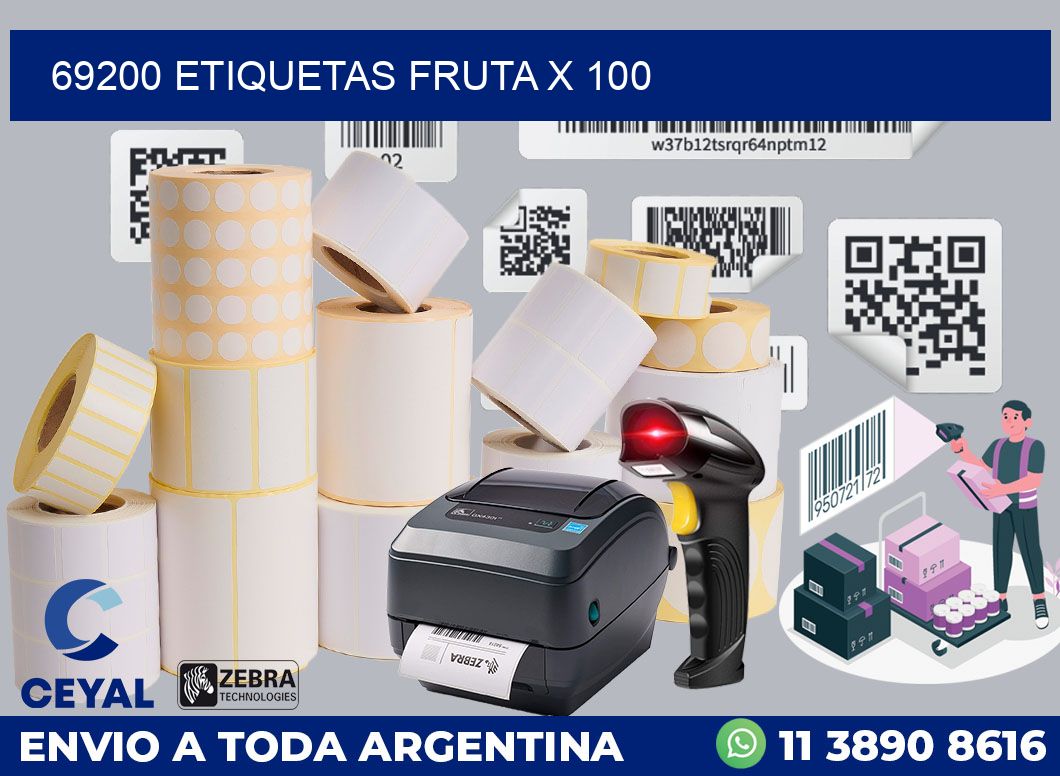 69200 etiquetas fruta x 100