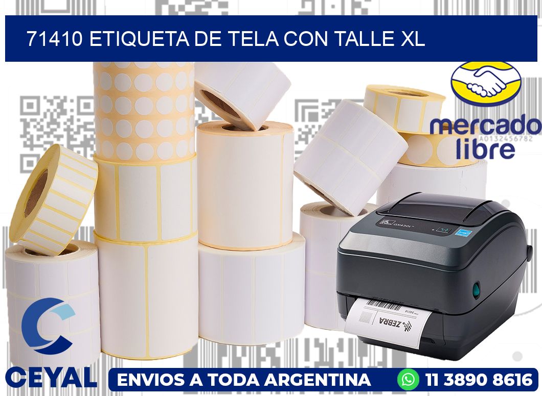 71410 ETIQUETA DE TELA CON TALLE XL